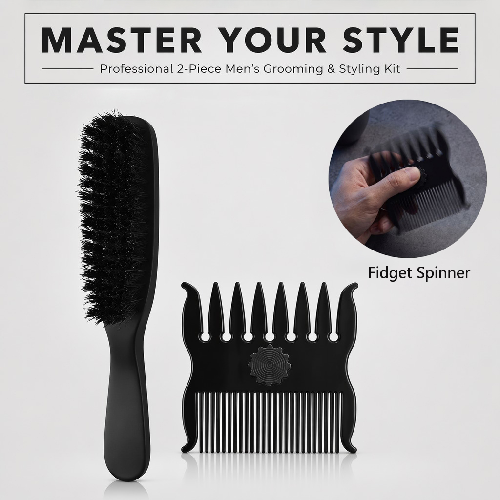 Men'S Grooming Hairstyles - Juego de 1/2 peines para peinar