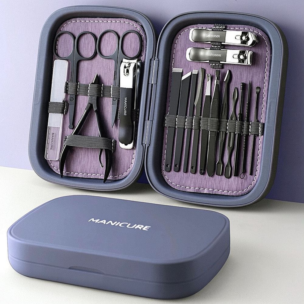 Mens Grooming Travel Kit - Juego profesional de tijeras para uñas,