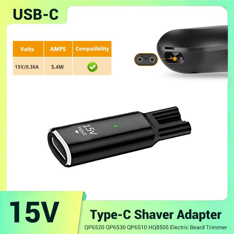 Electric Razor - Adaptador de Carga Mini USB-C de