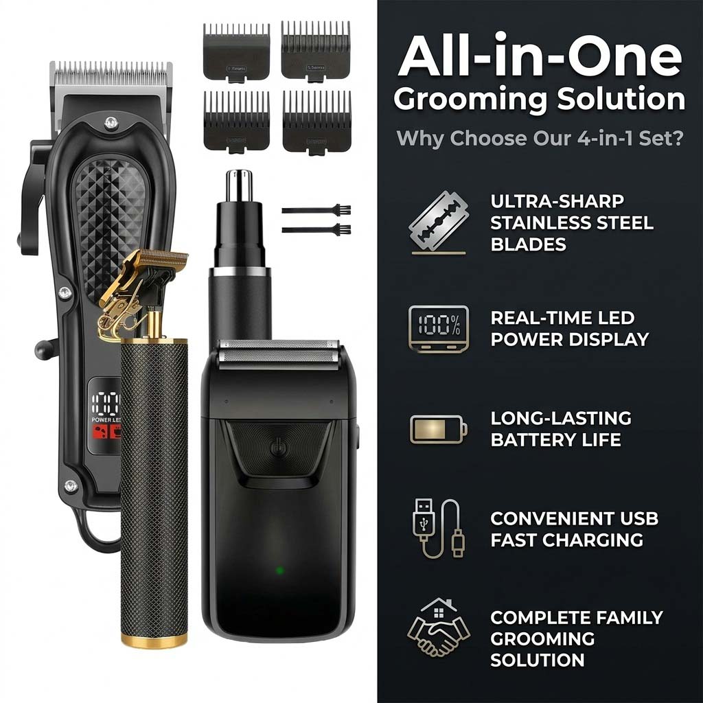 Set de cortapelos para hombre  - Electric Shaver Rotary reseña y precio
