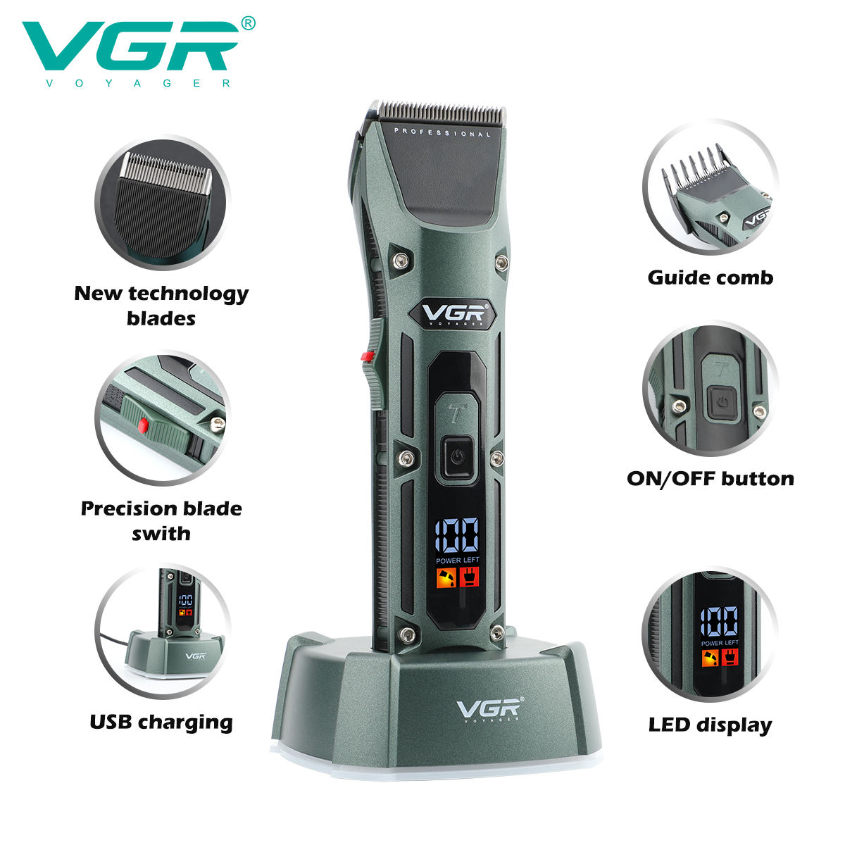 VGR V-696 nueva máquina de cor - Electric Shaver Rotary reseña y precio